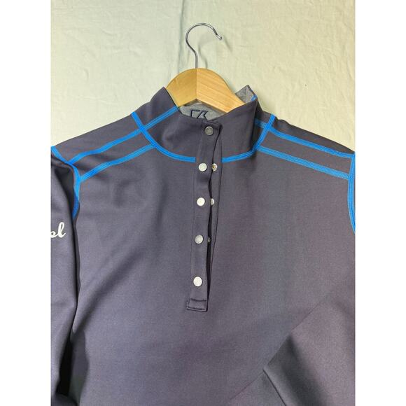 Cutter & Buck CB DryTec 50UPF Women’s size L 1/4 snap button sweatshirt navy NWT - Picture 9 of 11